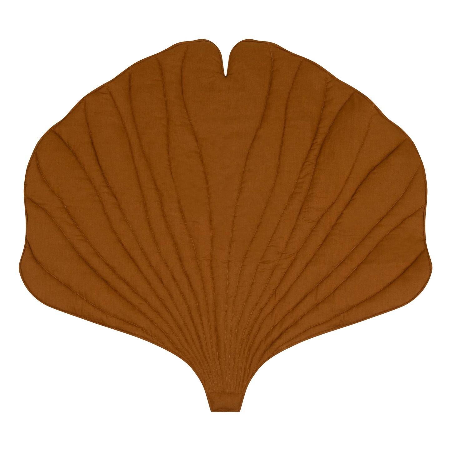 Organic Cotton and Linen Ginkgo Leaf Playmat - Caramel