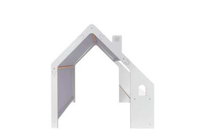 MeowBaby® White Wooden House for Kids - Blue Roof