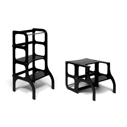 STEP'n'SIT® Convertible 2-in-1 Helper Tower/Table - Black