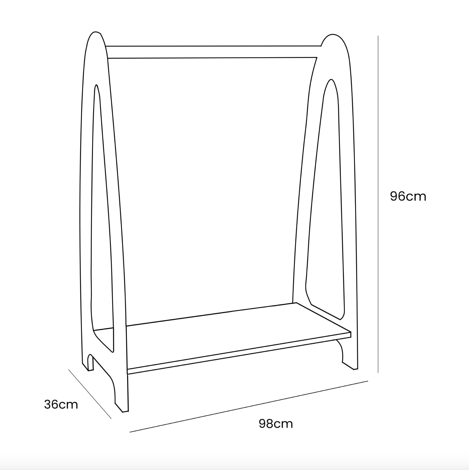 Arched Clothing Rack For Children - Large White