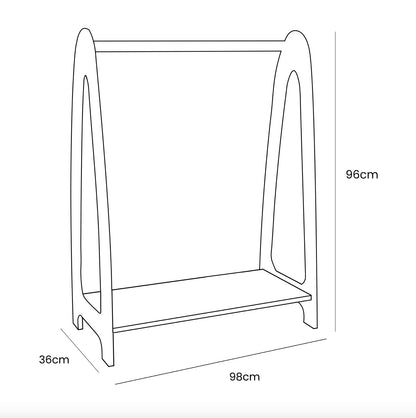 Arched Clothing Rack For Children - Large White