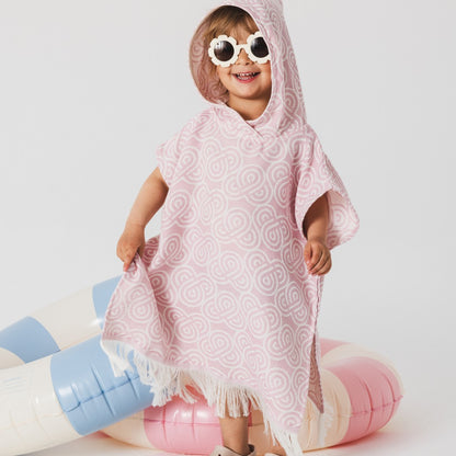 Bamboo Kids Bath Poncho - Rose