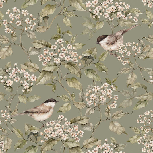 Birds And Green Spring Wallpaper