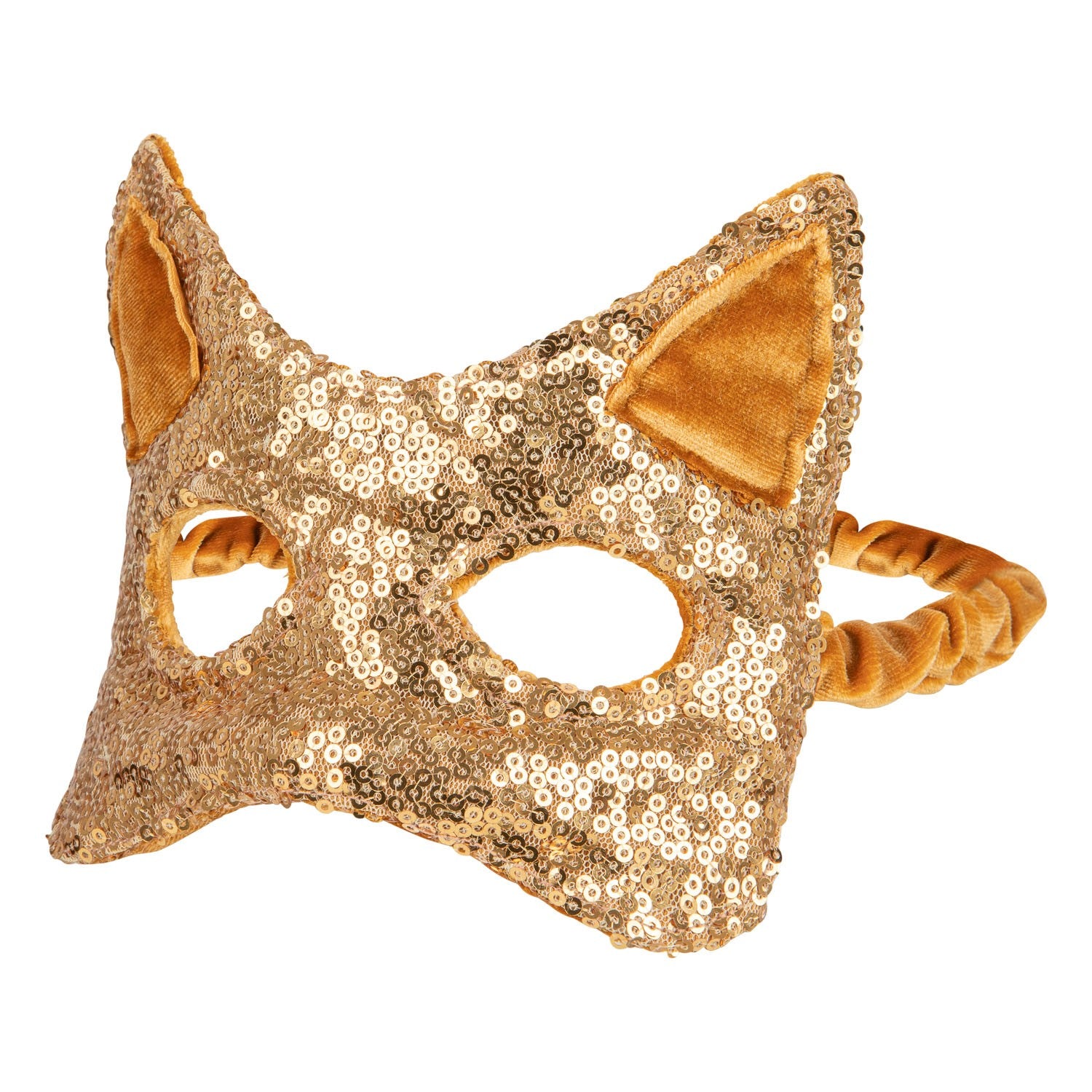 Cat Mask - Gold Sequins