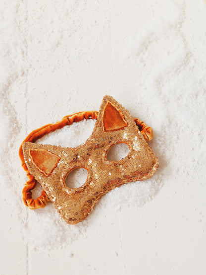 Cat Mask - Gold Sequins