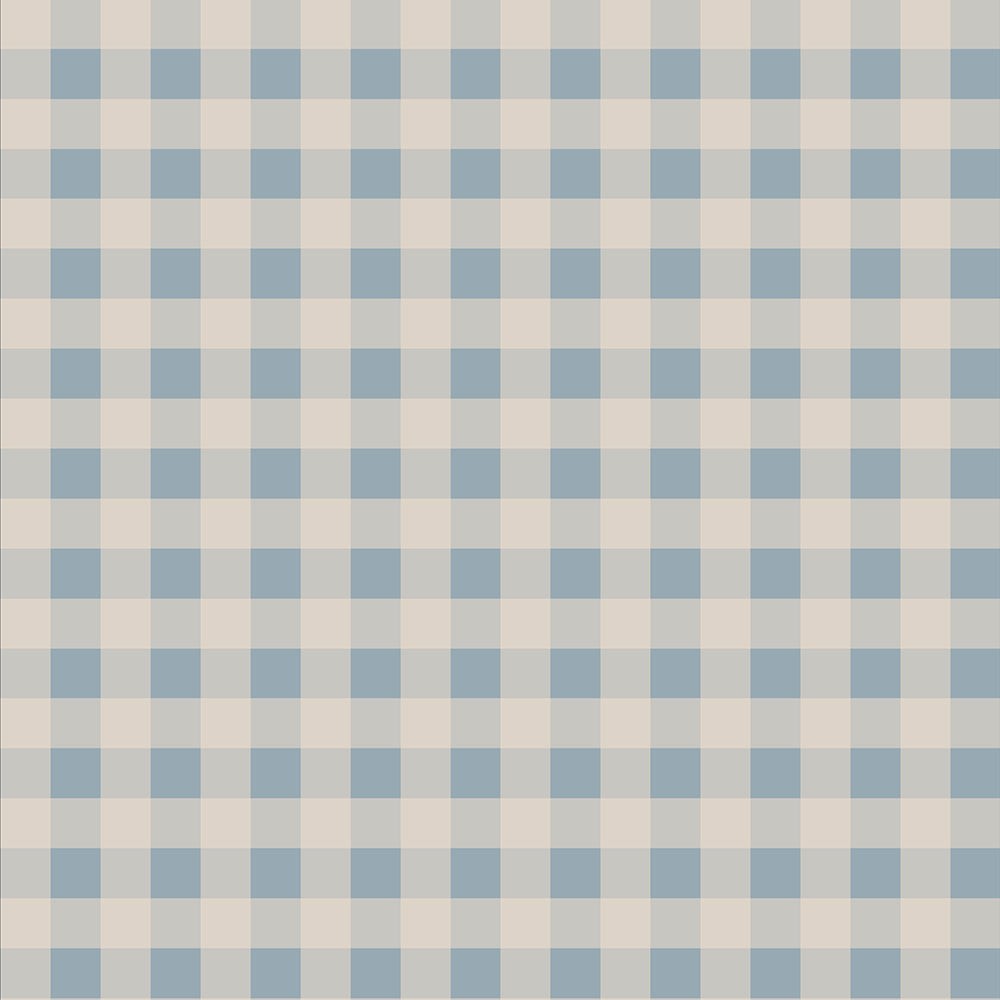Check Minimini Blue Cream Wallpaper