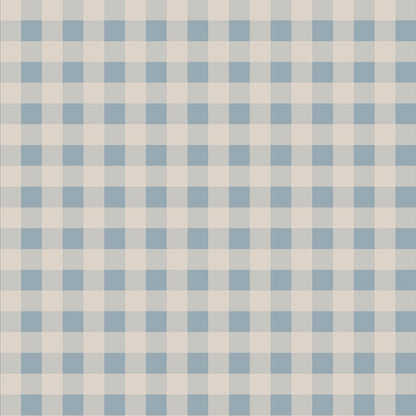 Check Minimini Blue Cream Wallpaper