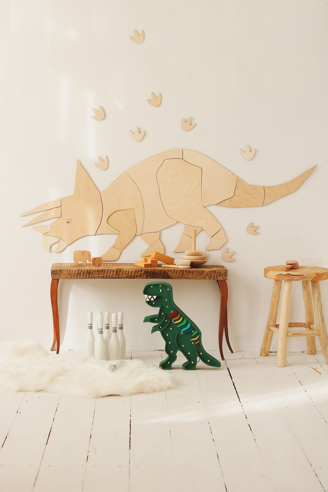 Dinosaur Triceratops – Wooden Wall Decoration