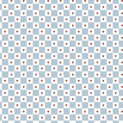 French Hearts Check Wallpaper