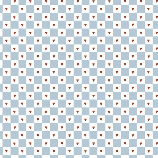 French Hearts Check Wallpaper