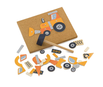 Construction Vehicles Cork Nailer, 45 Pieces