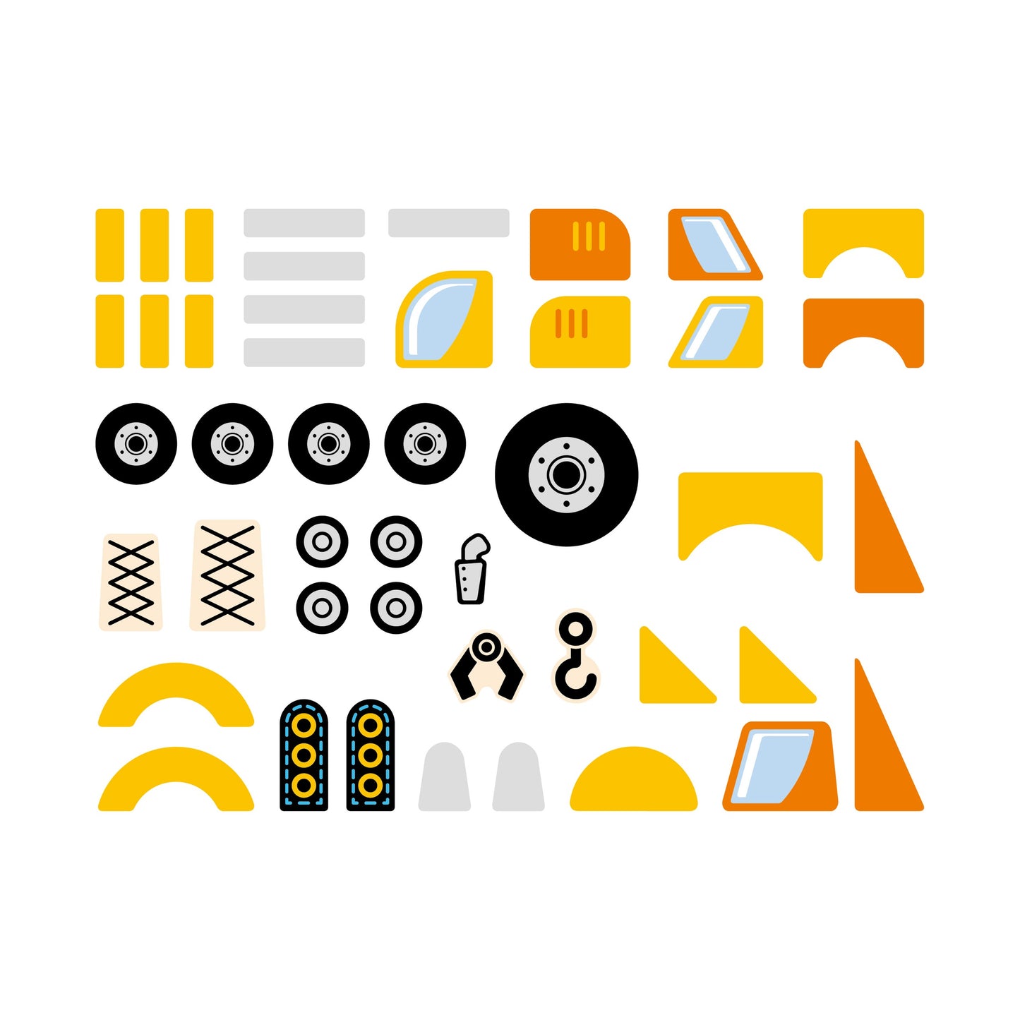 Construction Vehicles Cork Nailer, 45 Pieces