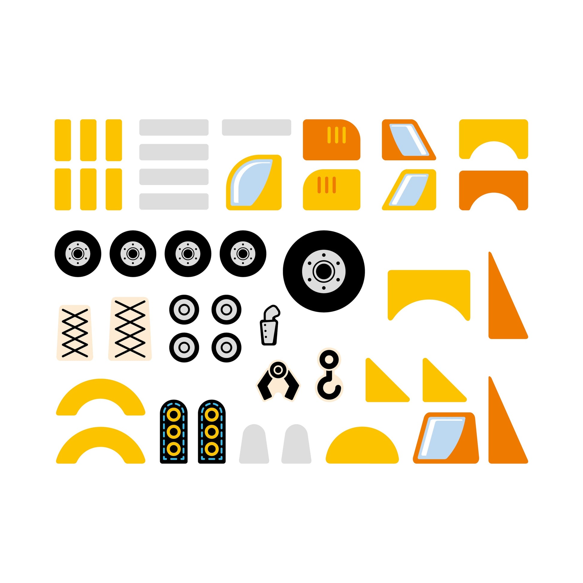 Construction Vehicles Cork Nailer, 45 Pieces