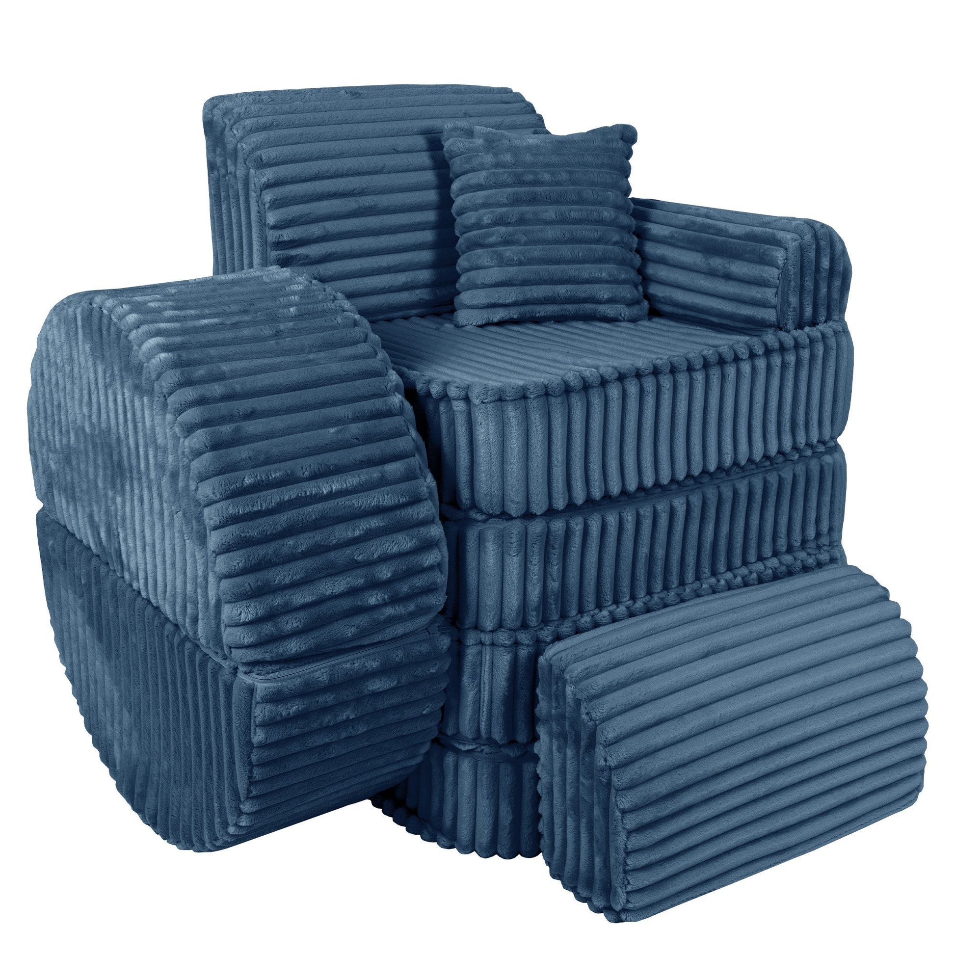 Medium Modular Sofa for Kids - Churros Blue Plus