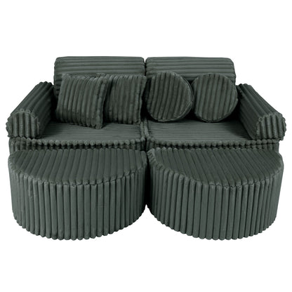 Medium Modular Sofa for Kids - Churros Forest Green Plus