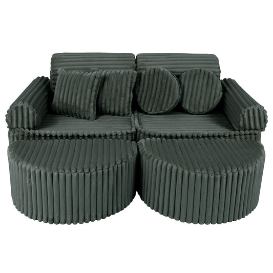 Medium Modular Sofa for Kids - Churros Forest Green Plus
