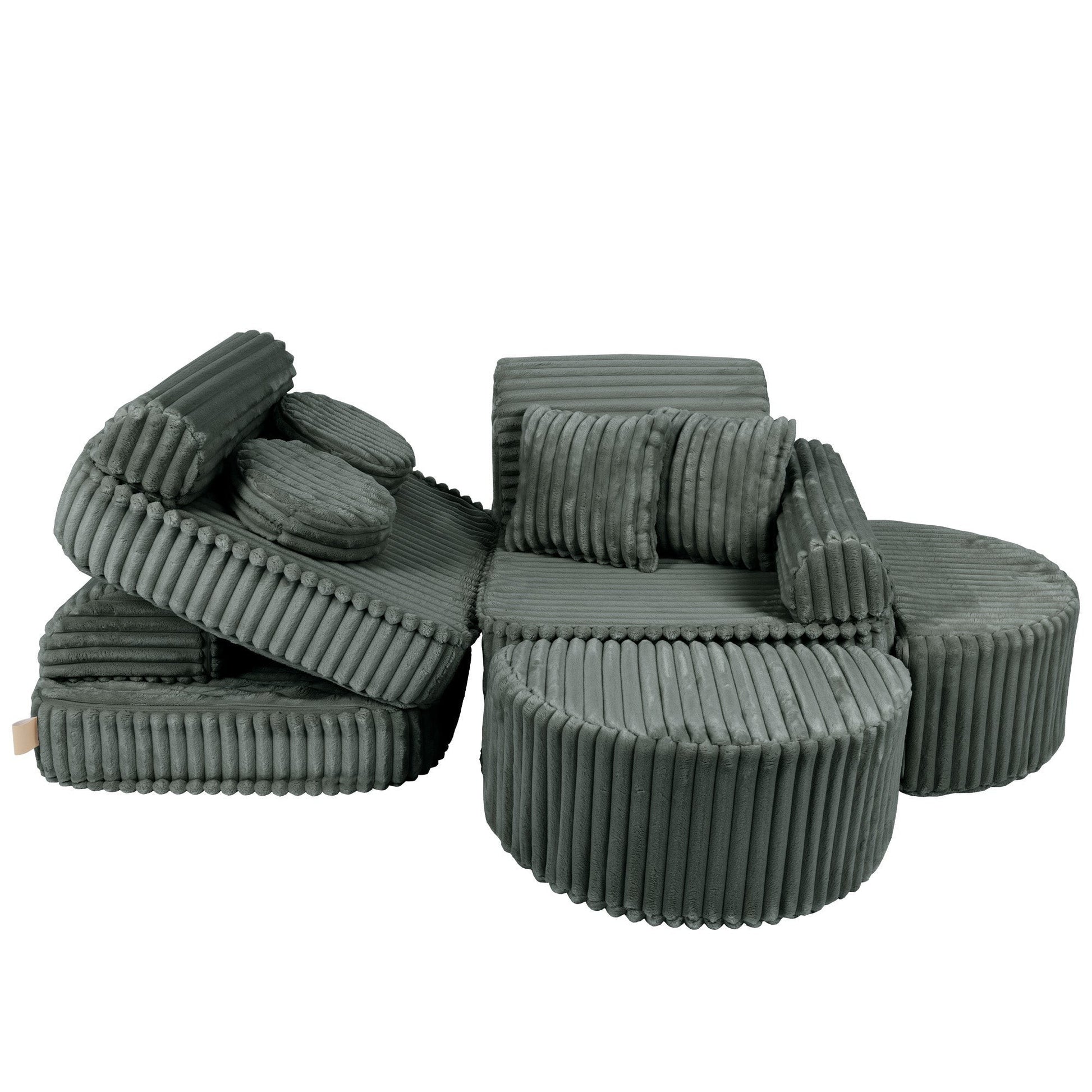 Medium Modular Sofa for Kids - Churros Forest Green Plus