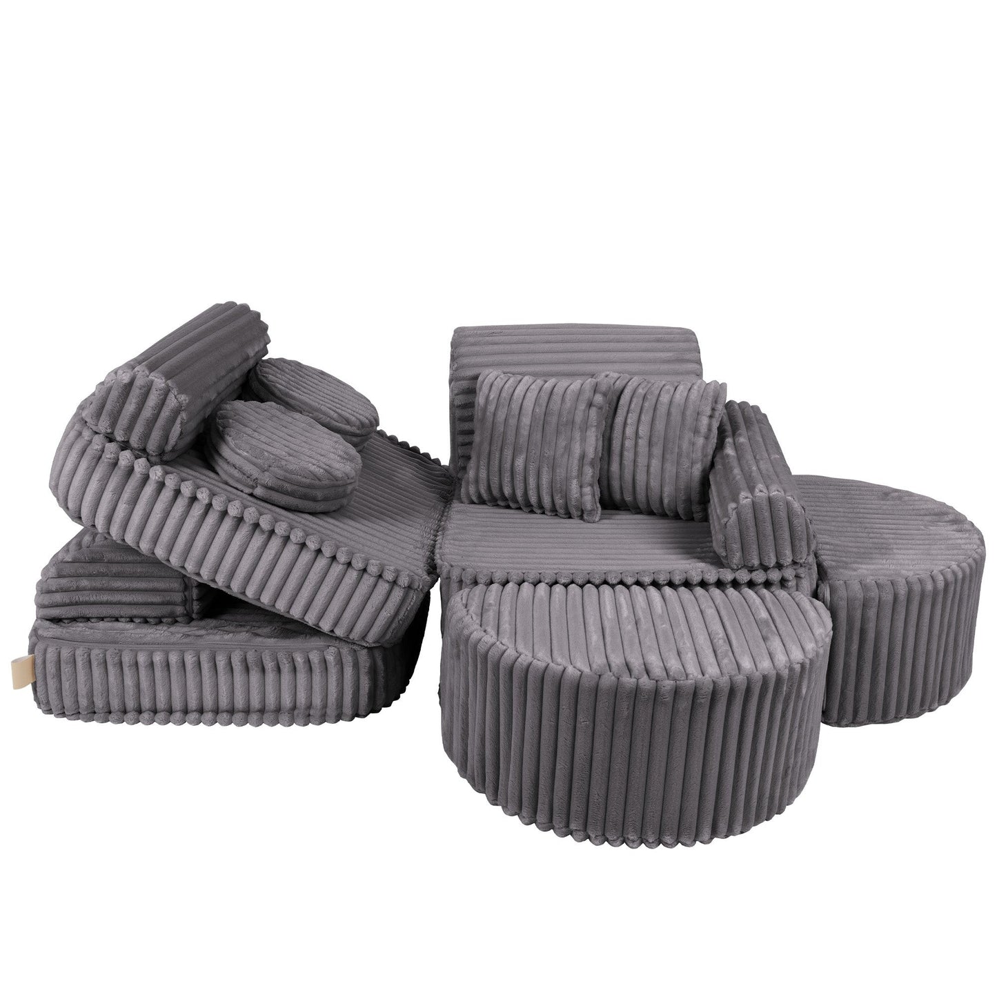 Medium Modular Sofa for Kids - Churros Jurassic Grey Plus