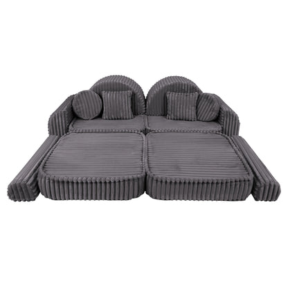 Medium Modular Sofa for Kids - Churros Jurassic Grey Plus