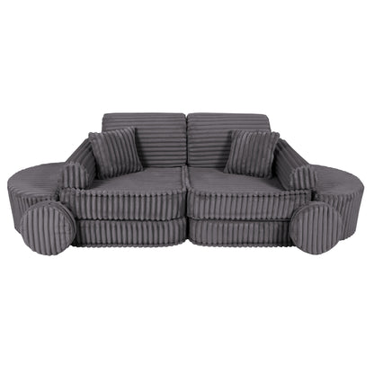 Medium Modular Sofa for Kids - Churros Jurassic Grey Plus