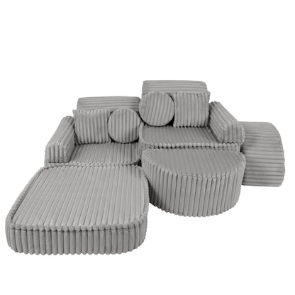 Medium Modular Sofa for Kids - Churros Moon Grey Plus