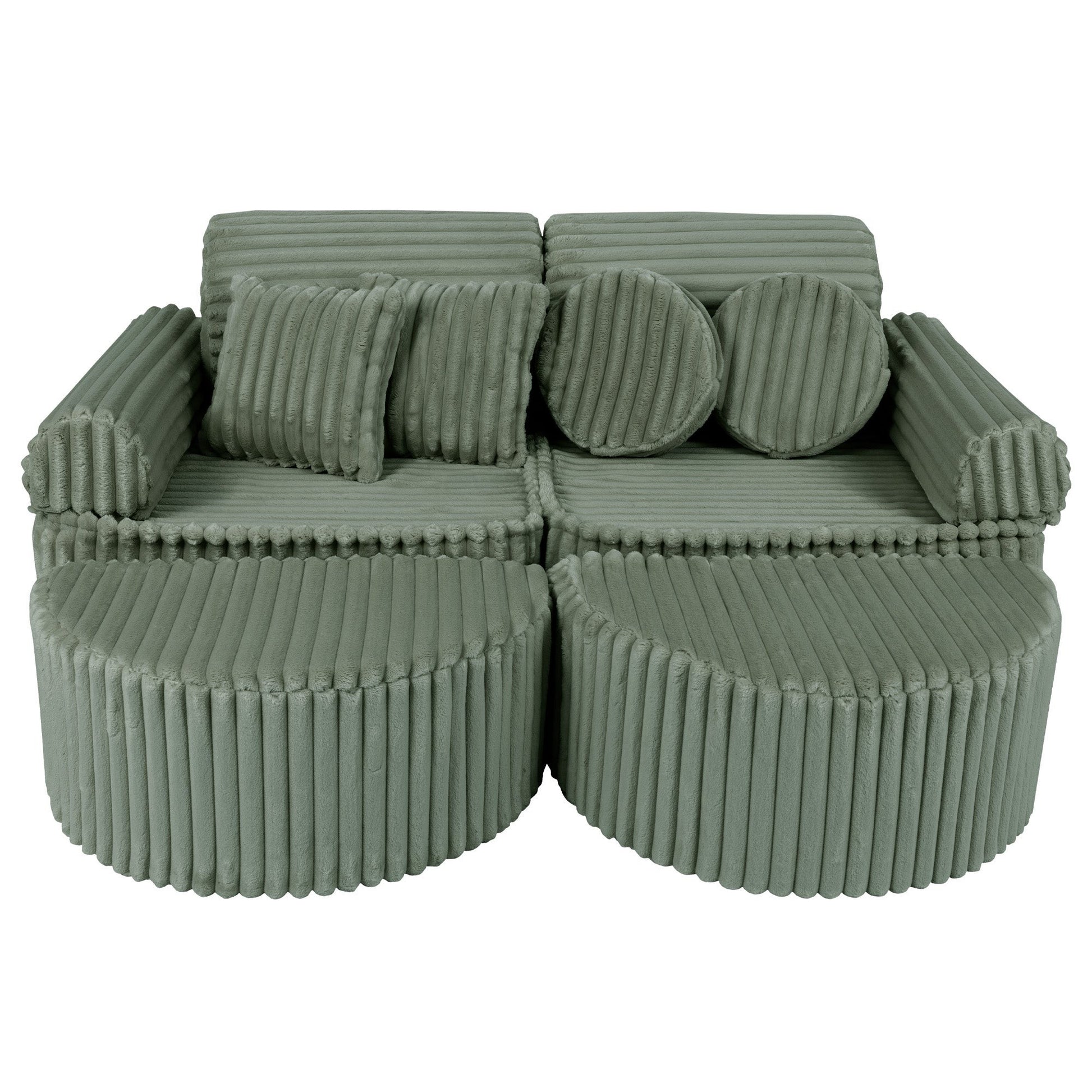 Medium Modular Sofa for Kids - Churros Sage Green Plus