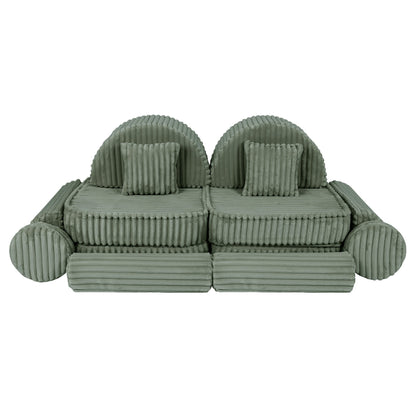 Medium Modular Sofa for Kids - Churros Sage Green Plus