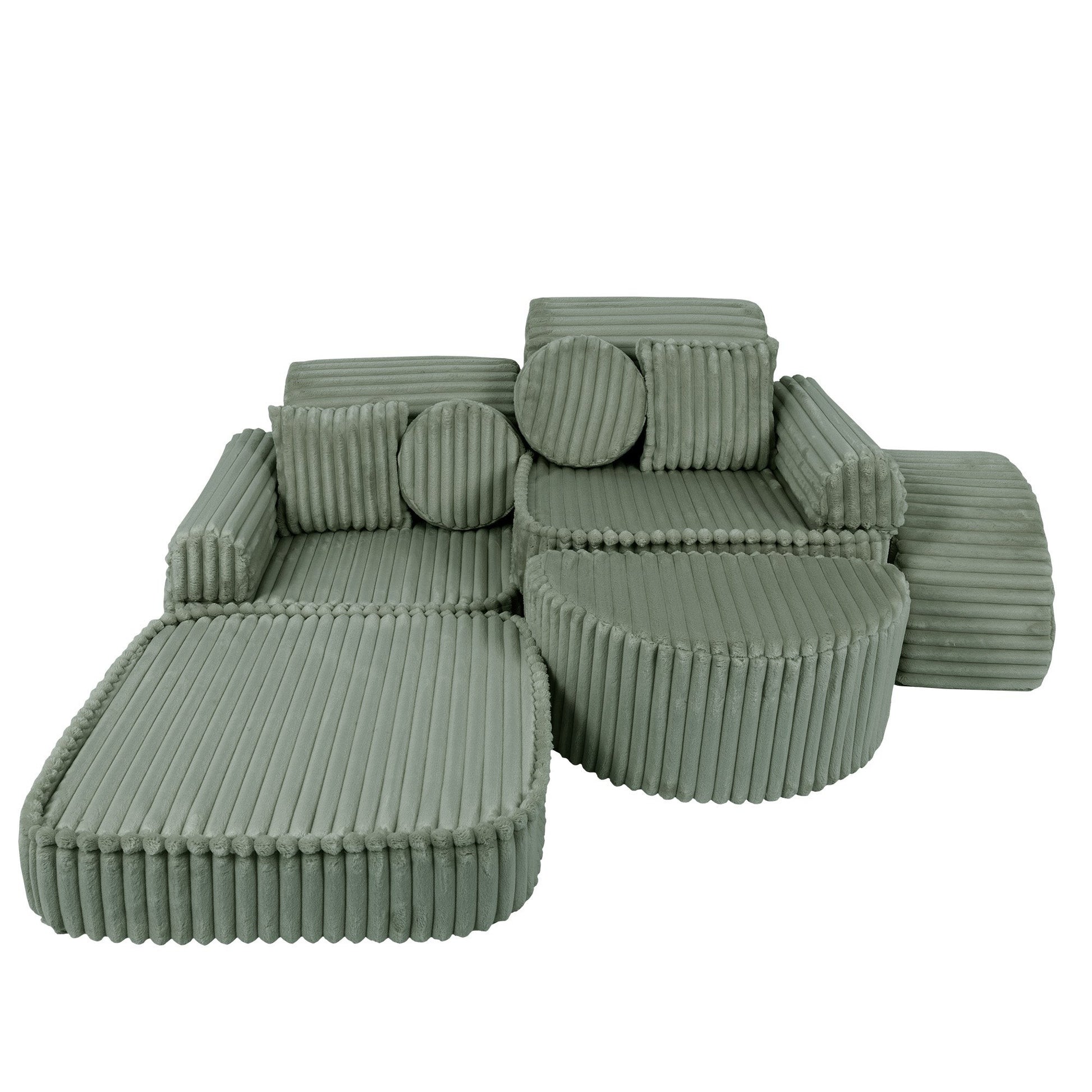 Medium Modular Sofa for Kids - Churros Sage Green Plus