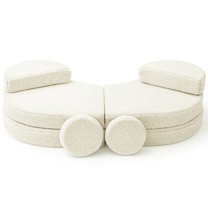 MeowBaby® Modular Sofa Coccolo for Kids – 6 Piece, Bearly Cream