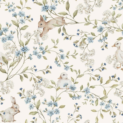 Meadow Friends Wallpaper – Ducks And Bunnies