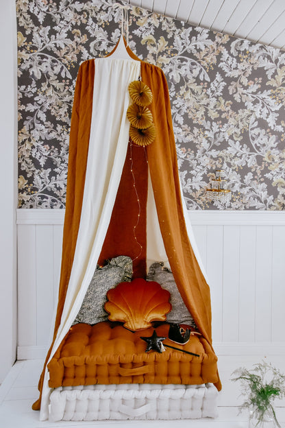 Organic Cotton and Linen Canopy - Caramel Circus