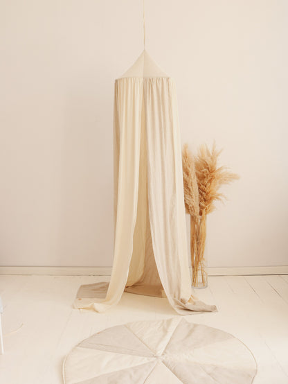 Organic Cotton and Linen Canopy - Cream Circus