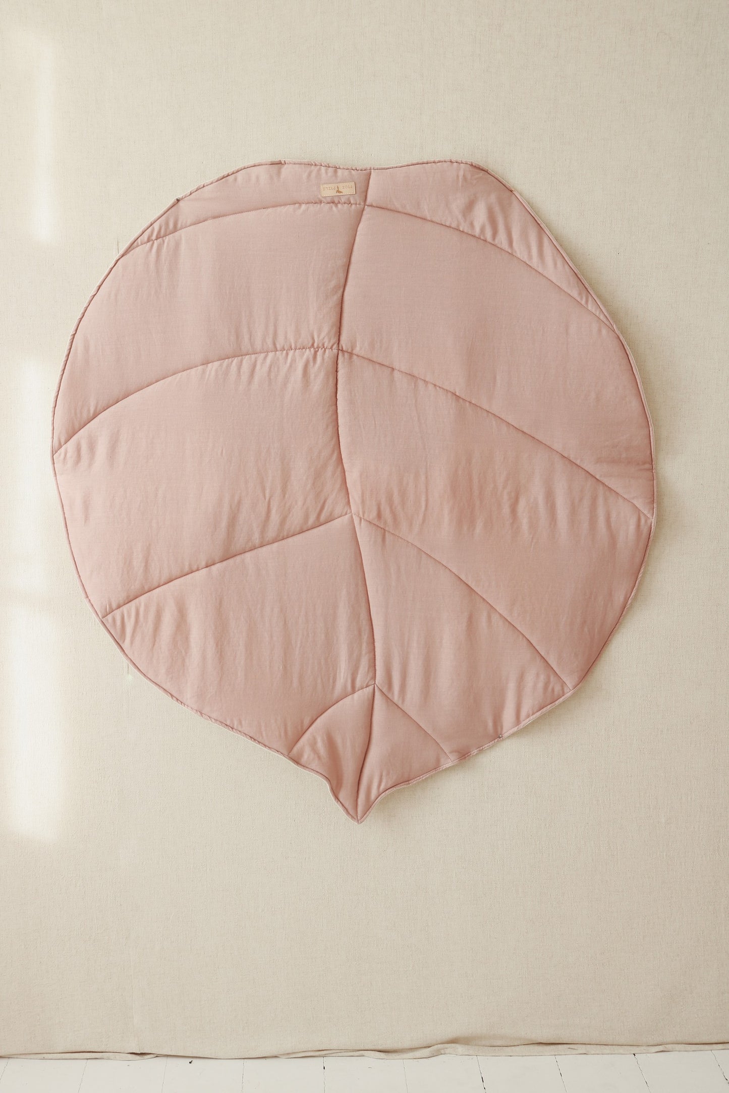 Organic Cotton and Linen Leaf Playmat - Powder Pink