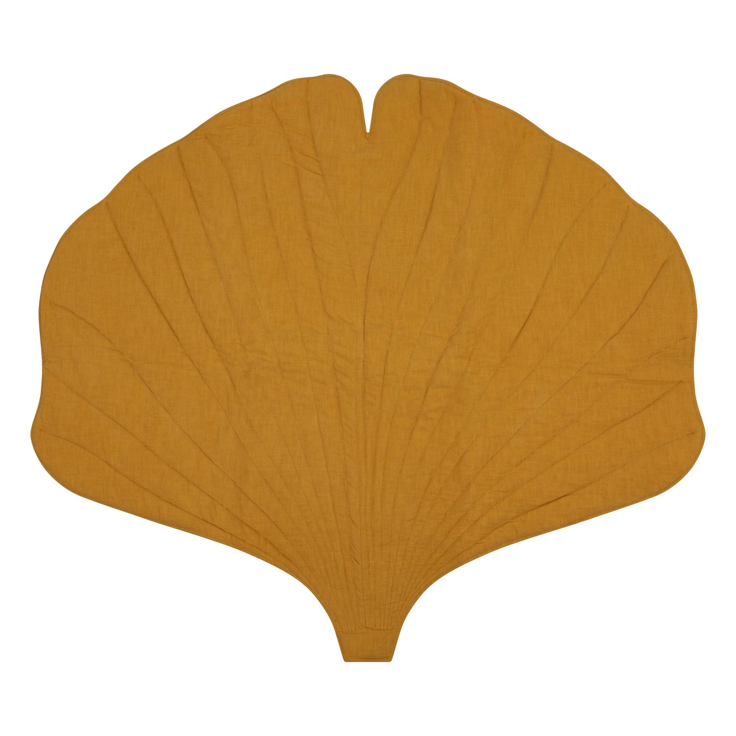 Organic Cotton and Linen Ginkgo Leaf Playmat - Mango