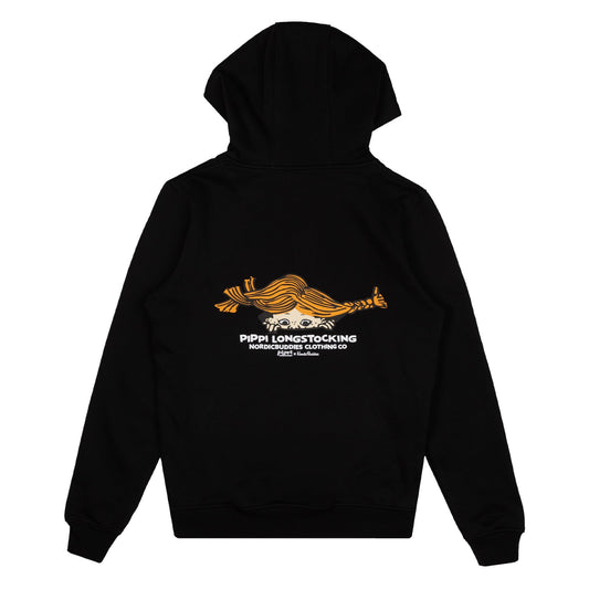 Pippi Longstocking Unisex Heavy Hoodie - Black