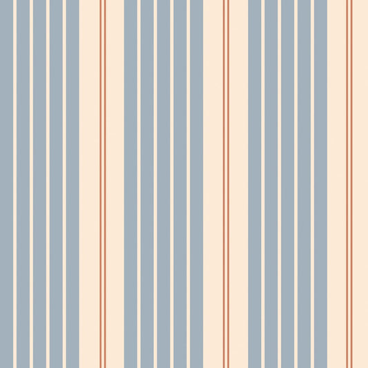Stripes Classic Vintage Blue Wallpaper