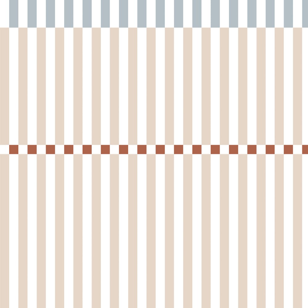 Stripes Nostalgia Blue Beige Wallpaper