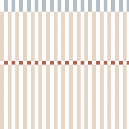 Stripes Nostalgia Blue Beige Wallpaper