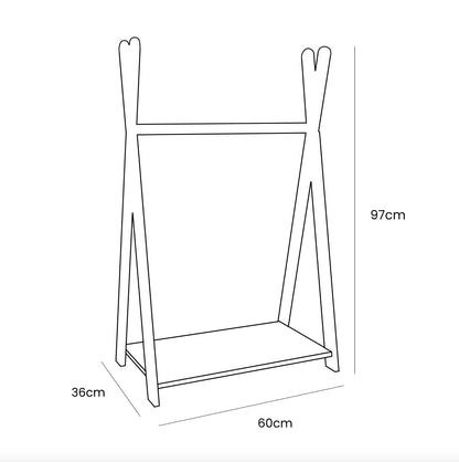 Tipi Clothing Rack For Children - Small White