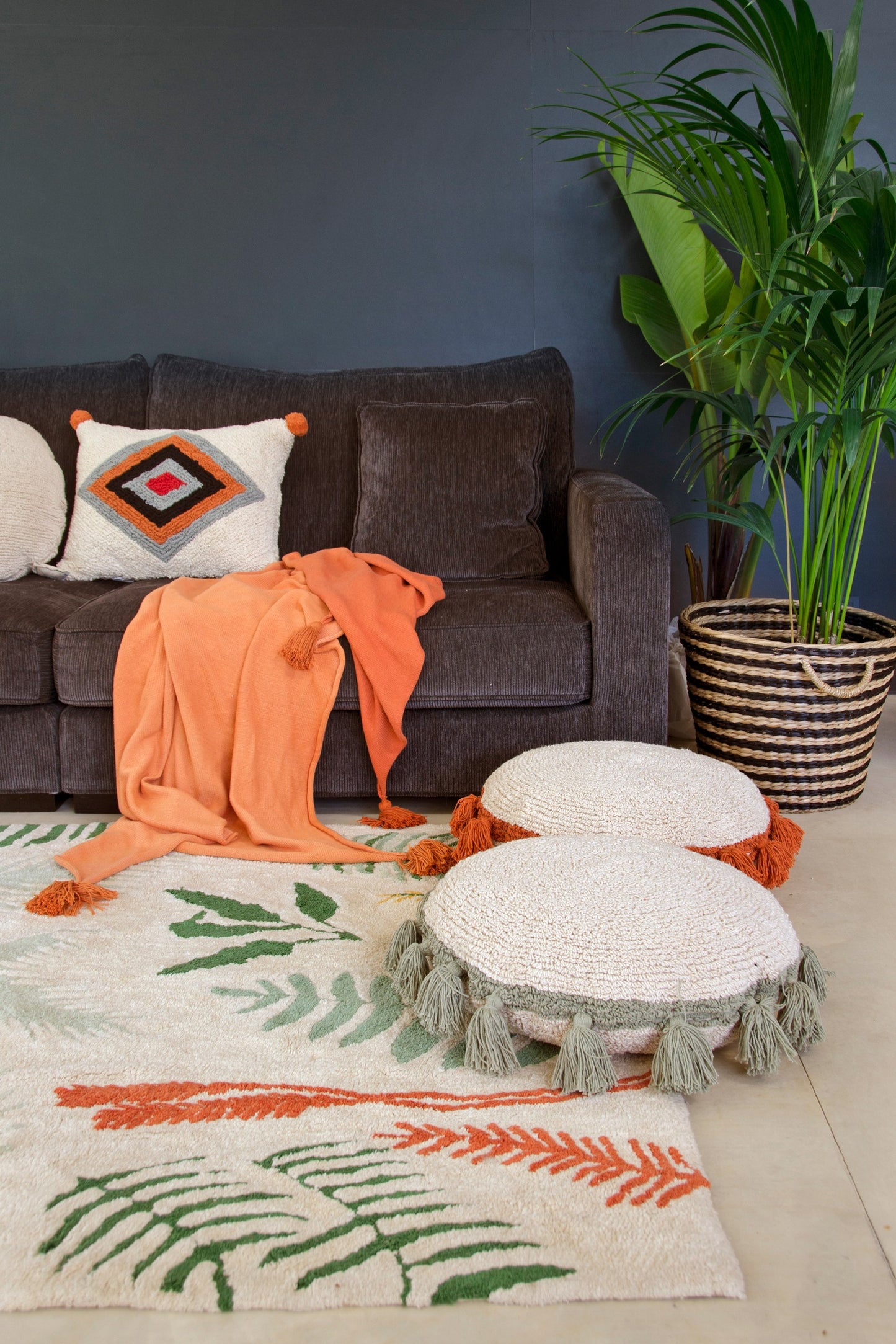 Washable Rug Botanic Plants, 140 x 200 cm 