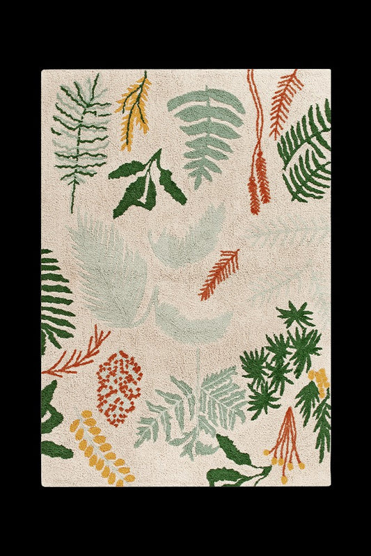 Washable Rug Botanic Plants, 140 x 200 cm 
