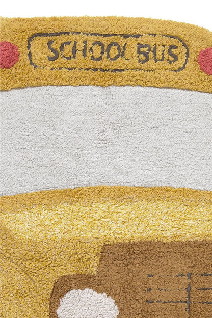 Washable School Bus Cotton Rug, 130 x 90 cm