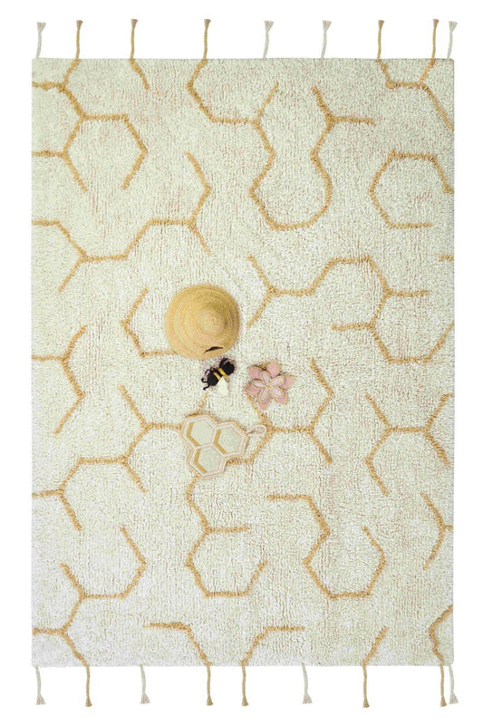 Washable Play Rug Pollination with 4 Handmade Textile Accessories, 90 x 130 cm