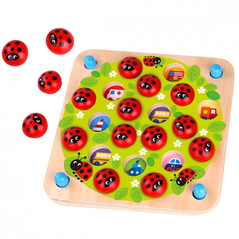 Wooden Educational Memory Puzzle Ladybugs