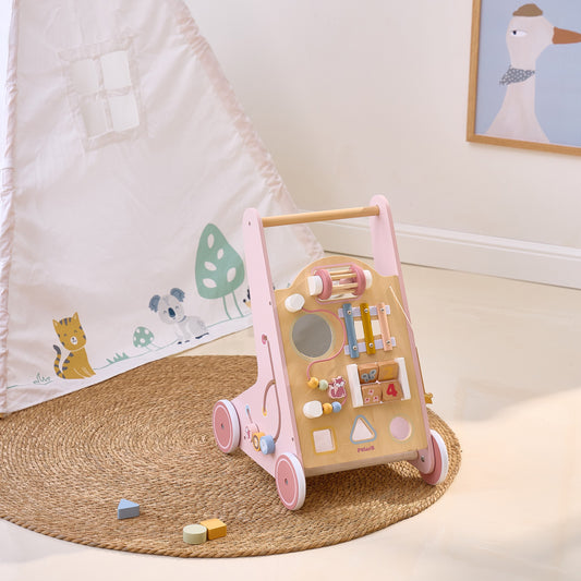 Wooden Educational Walker - Pink