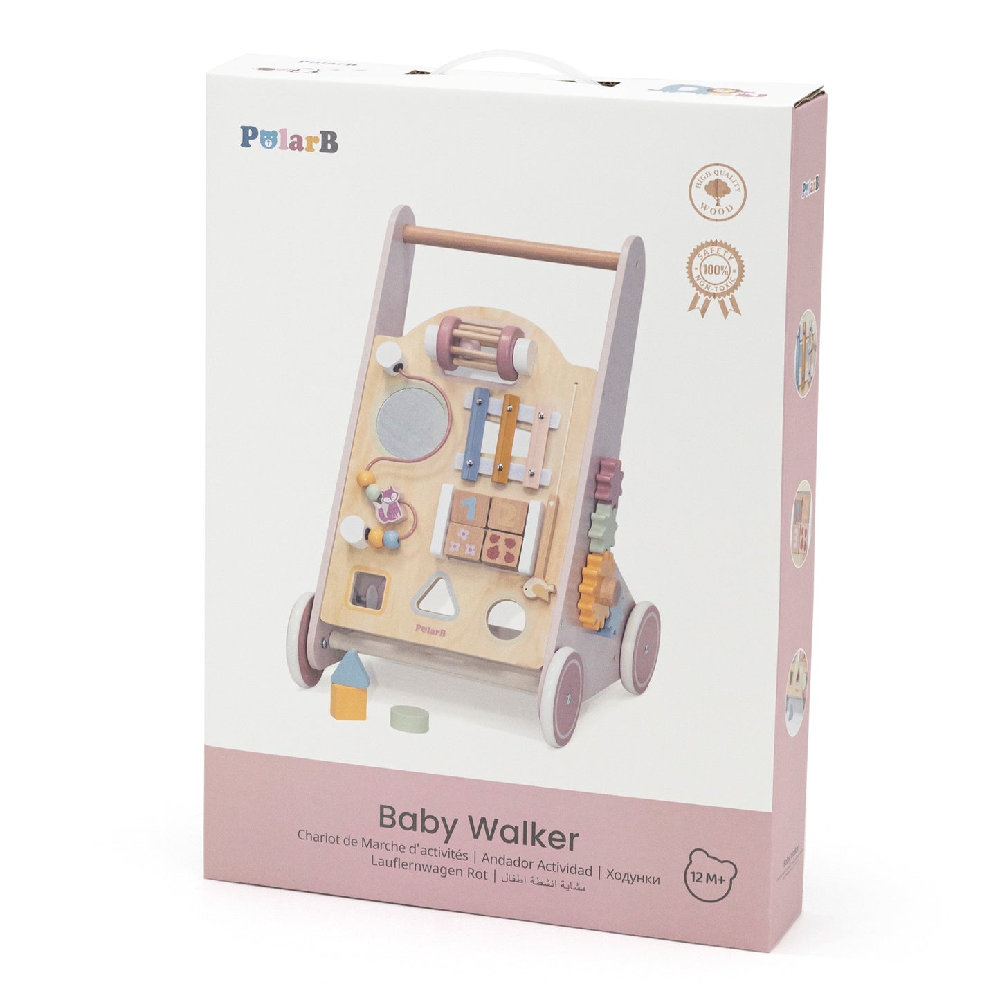 Wooden Educational Walker - Pink