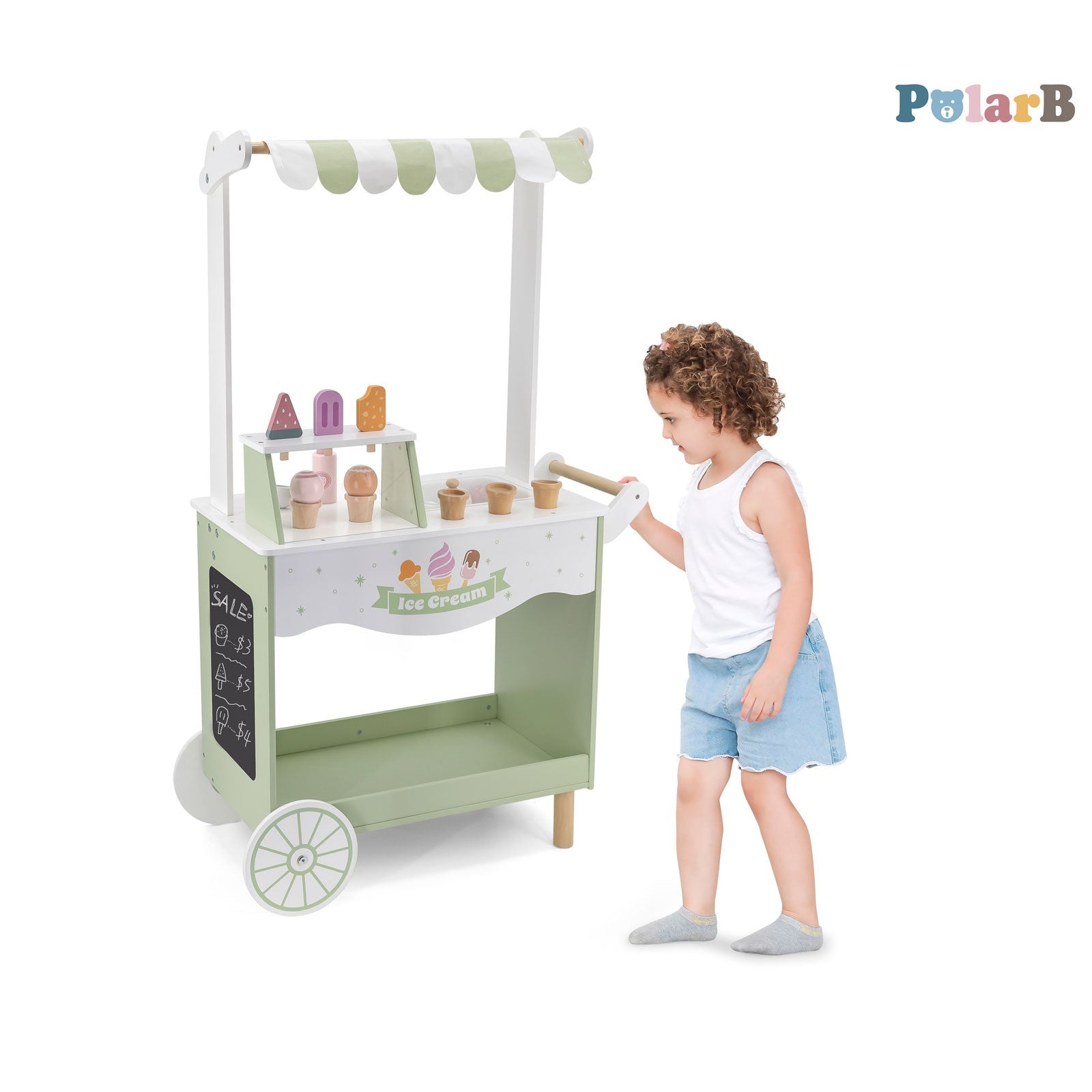 Wooden Ice Cream Stand Mobile