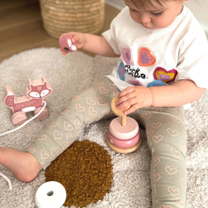 Wooden Set: Pyramid + Fox for Pulling