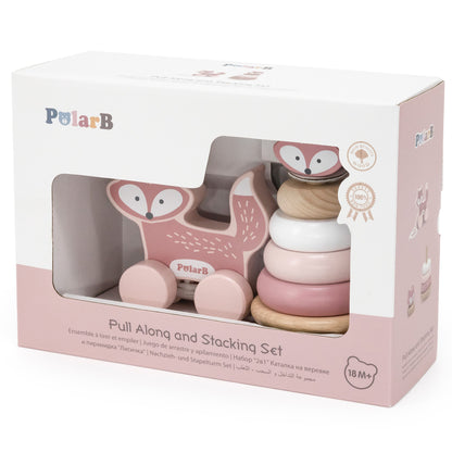 Wooden Set: Pyramid + Fox for Pulling