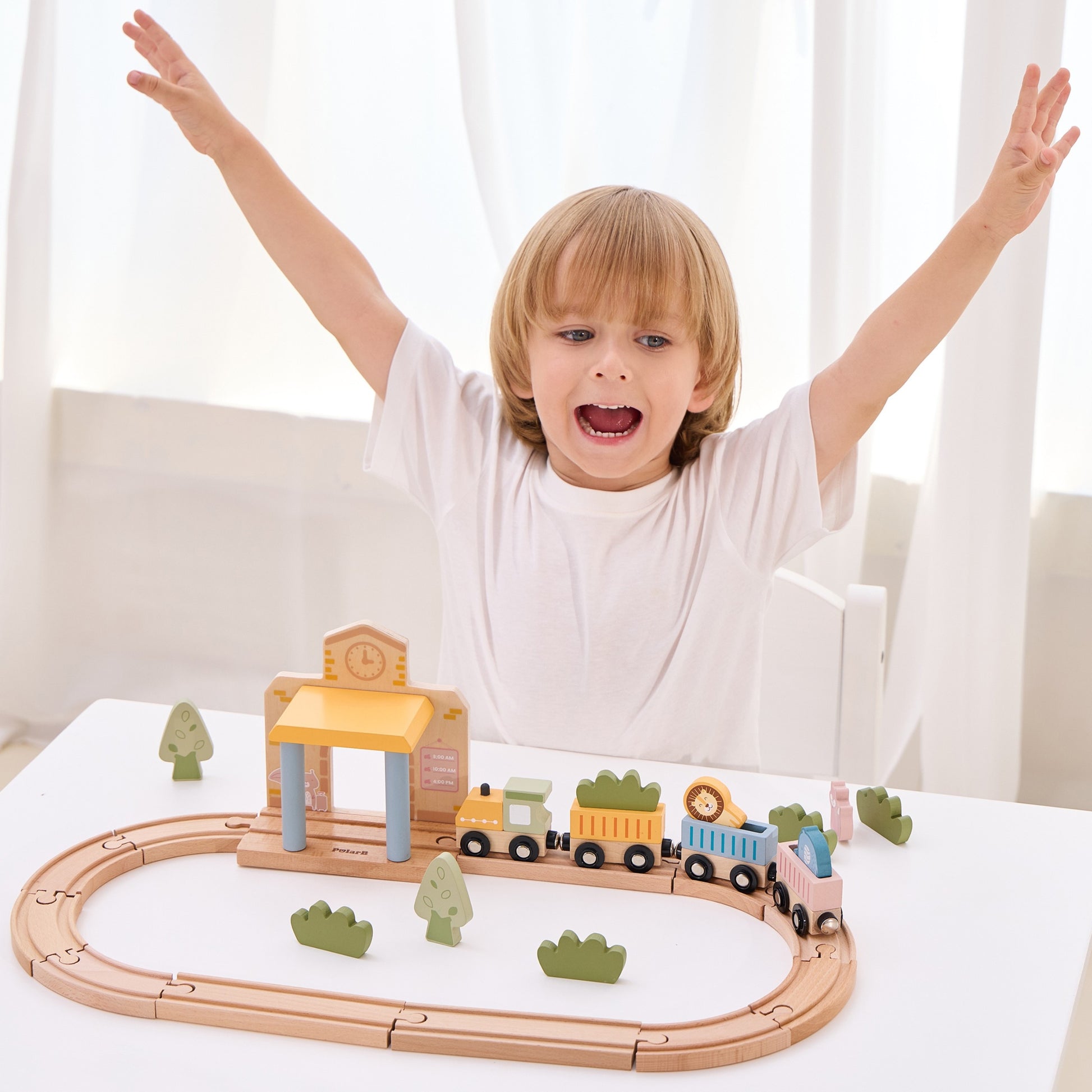 Wooden Train Set, 30 pcs